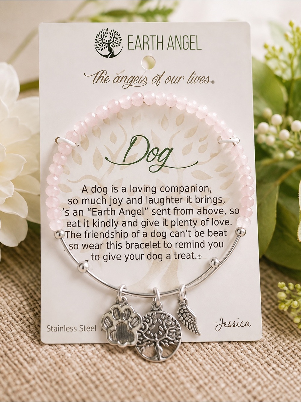 Earth Angel Bracelet with Pawprint Charm